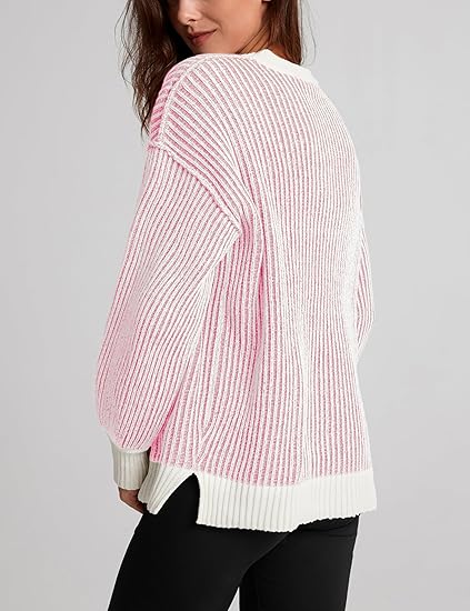 Women’s Chenille Striped Lantern Sleeve Sweater